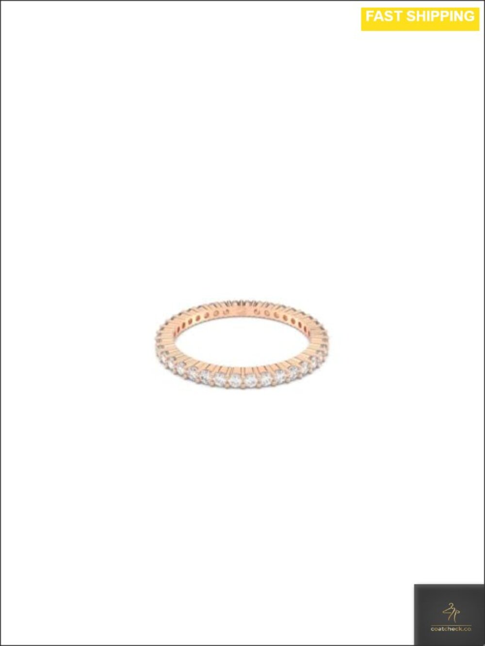 Round Cut Crystal Stacking Ring Rhodium and Rose Gold-Tone Finish Size 7